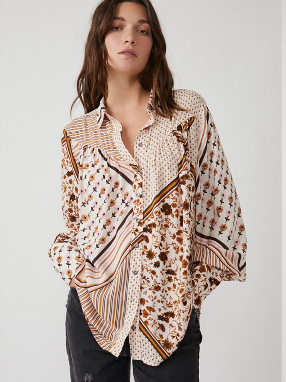 Free People Hazel Printed Buttondown